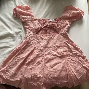 Princess Polly Pink Puff-Sleeve Mini Dress, Size US 10 (AU/UK 14)